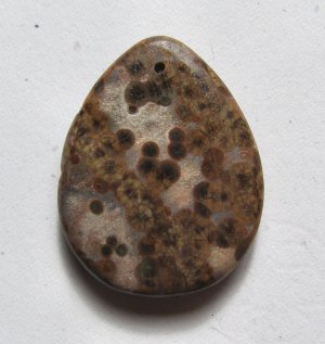 Turtle Jasper  45x35 Teardrop Pendant Bead