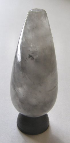 Stormy Grey Quartz 50x22 Full Teardrop Pendant Bead
