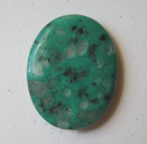 Emerald Green Kiwi Jasper 45x35 Oval Pendant Bead