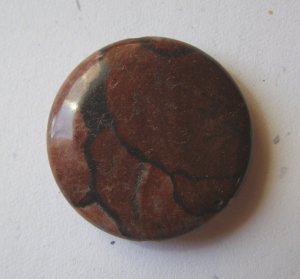 Red/Black Picture Jasper 35mm Disc Pendant Bead