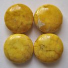 4 Goldenrod Magnesite 20mm Puffy Coin Beads