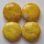 4 Goldenrod Magnesite 20mm Puffy Coin Beads