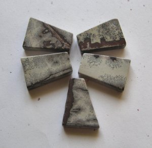 5 Artistic Jasper 32x21 Slab Pendant Beads