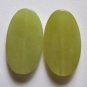 2 Olive Jade 35x20 Oval Pendant Beads
