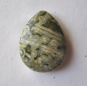 Rainforest Jasper 41x31 Teardrop Pendant Bead