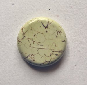 Pistachio Green Magnesite 29mm Disc Pendant Bead