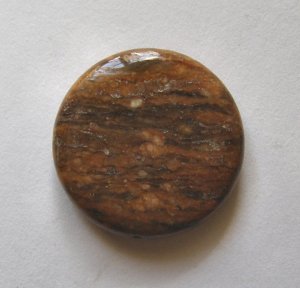 Tiger Jasper 30mm Disc Pendant Bead