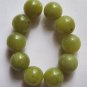 10 Olive Jade 11.5mm Round Beads