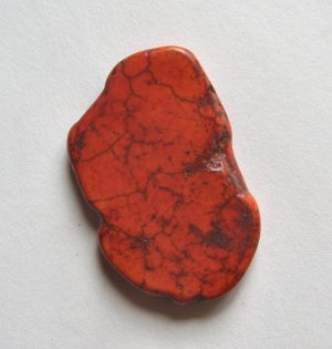 Orange Magnesite 41x26 Slab Pendant Bead