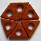 6 Red Jasper 19x23 Triangle Frame Beads