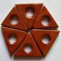 6 Red Jasper 19x23 Triangle Frame Beads