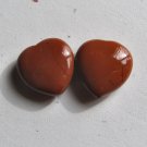 2 Red Jasper 20x20 Heart Pendant Beads