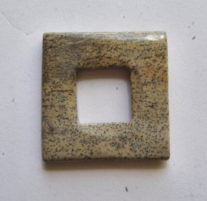 Artistic Jasper 39x39 Square Frame Pendant Bead