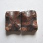 2 Red/ Black Picture Jasper 26x20 Wavy Rectangle  Bead