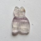 Carved Fluorite 32x22 Sitting Cat Pendant Bead