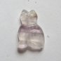 Carved Fluorite 32x22 Sitting Cat Pendant Bead