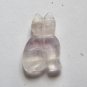 Carved Fluorite 32x22 Sitting Cat Pendant Bead