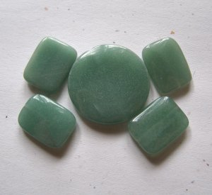 Green Aventurine Flat Disc Pendant Bead Set