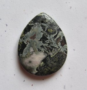 Military Jasper 45x35 Teardrop Pendant Bead