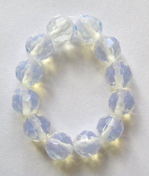 12 Opalite 7mm Faceted Round Beads