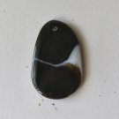 Banded Black Agate 45x29 Freeform Pendant Bead