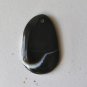 Banded Black Agate 45x29 Freeform Pendant Bead