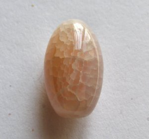 Crab Fire Agate 27x17 Barrel Pendant Bead