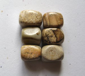 6 Picture Jasper 18x13x12 Nugget Beads
