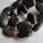 Red and Green Garnet 18x14 Oval Bead Strand 15.5"
