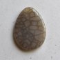 Mexican Black Spiderweb Agate 41x30 Teardrop Pendant Bead