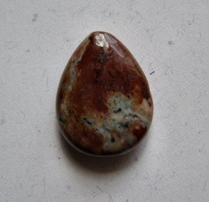 African Green Opal  30x23 Teardrop Pendant Bead
