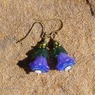 Handmade Purple and Blue Lucite Fairy Flower Earrings