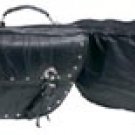 2pc Leather Motorcycle Saddle Bag Set