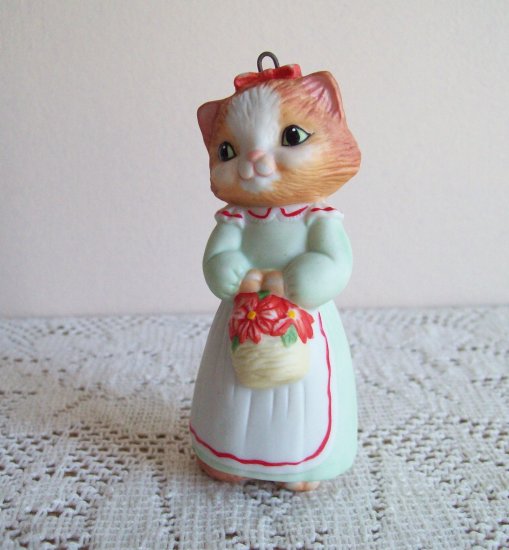 Hallmark First in Series Christmas Kitty Porcelain Ornament Cat Kitten