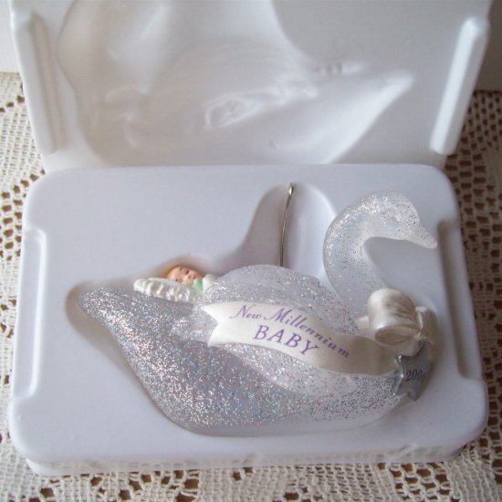 New Millennium Baby Hallmark Swan Ornament