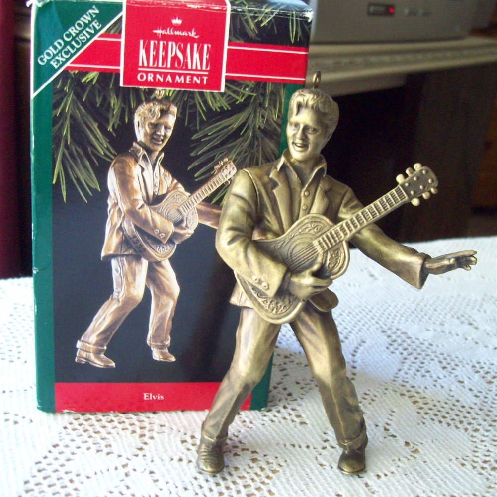 Elvis Presley 1992 Hallmark Christmas Ornament Brass Plated