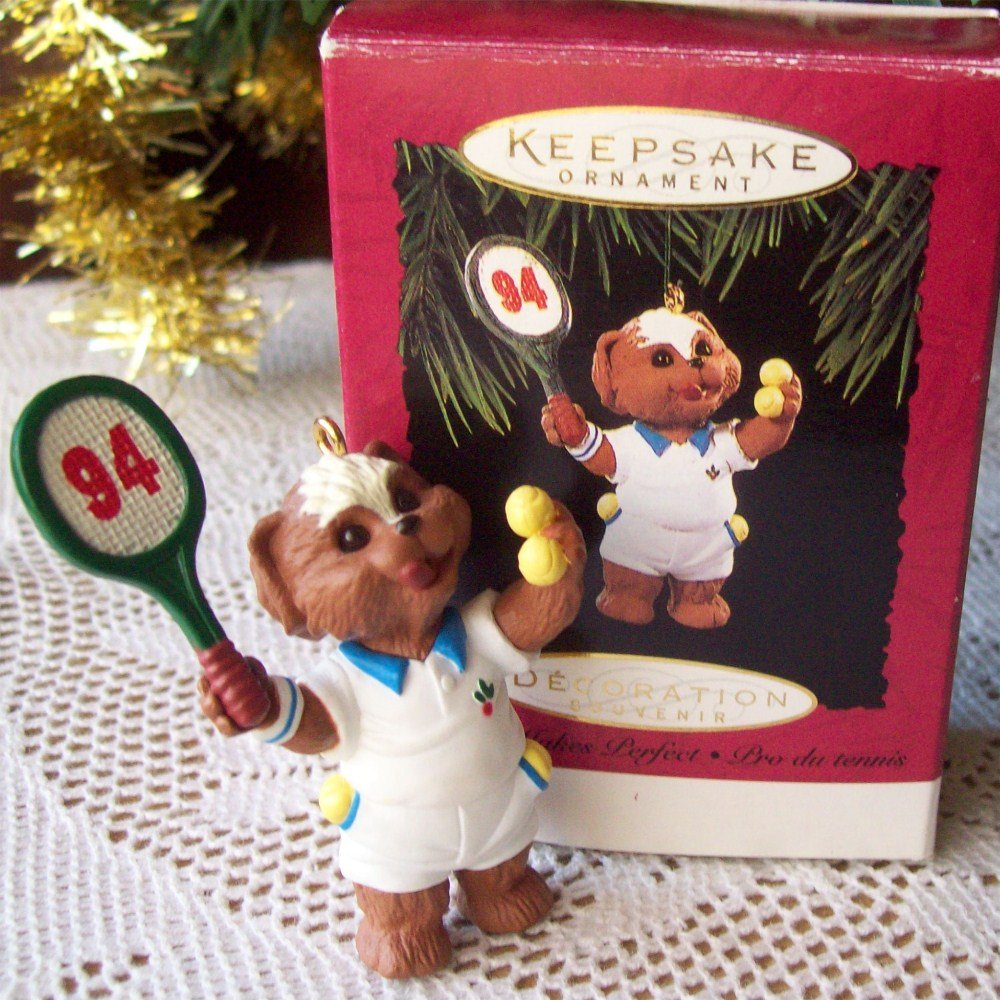 Practice Makes Perfect 1994 Hallmark Tennis Christmas Ornament