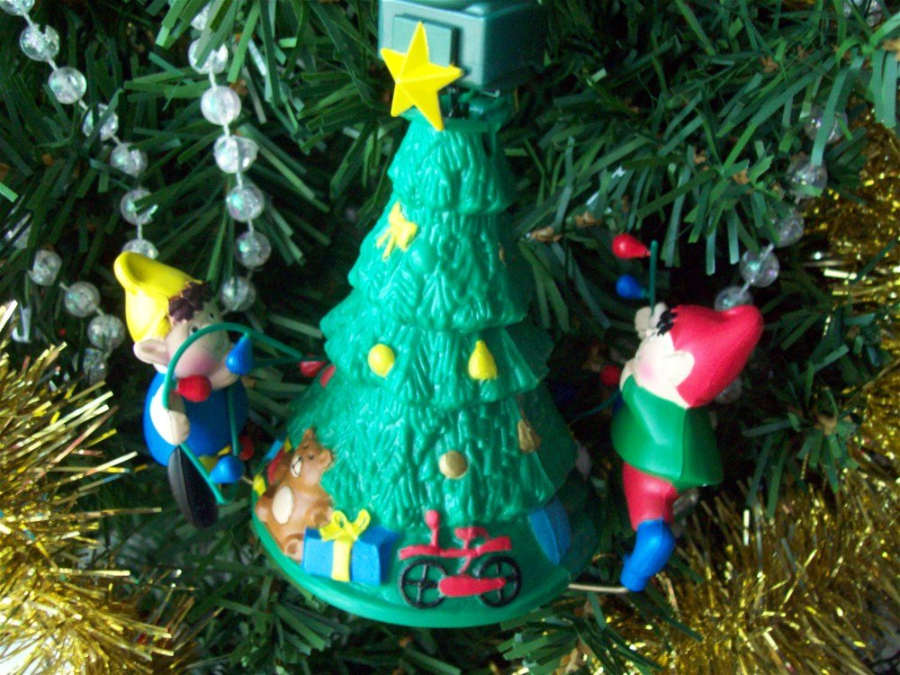 Noma Ornamotion Christmas Tree Elves and Toys Rotating Ornament