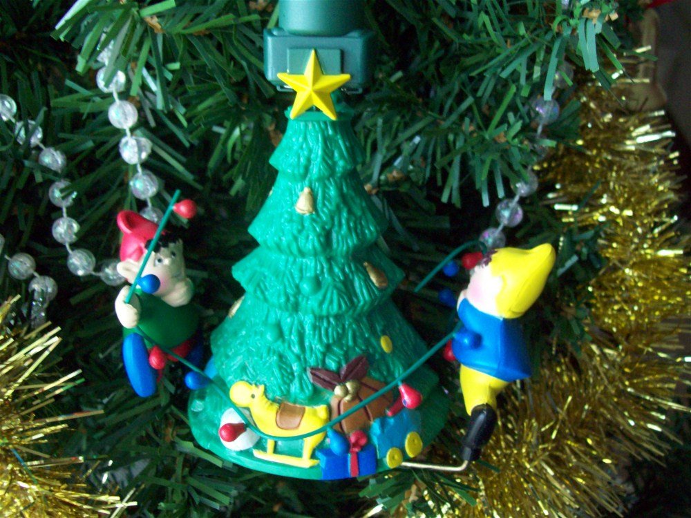 Noma Ornamotion Christmas Tree Elves and Toys Rotating Ornament