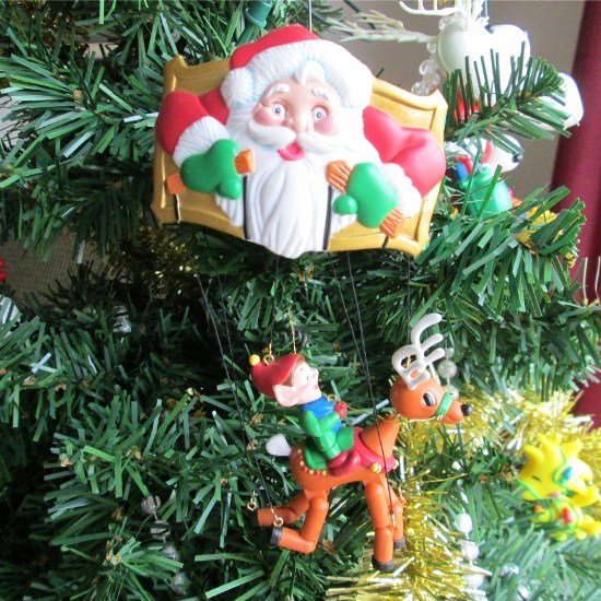 Reindeer Ride Noma Ornamotion Santa's Puppet Series Christmas Ornament