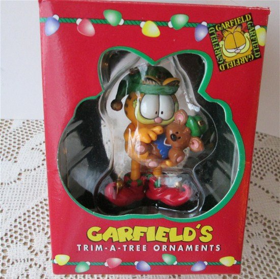 Paws Garfield 1996 Elf Trim a Tree Holiday Christmas Ornament Teddy Bear