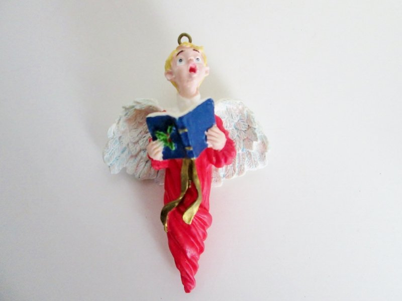 Noma Ornamotion Angel Choir Boy Rotating Christmas Ornament Red Gown