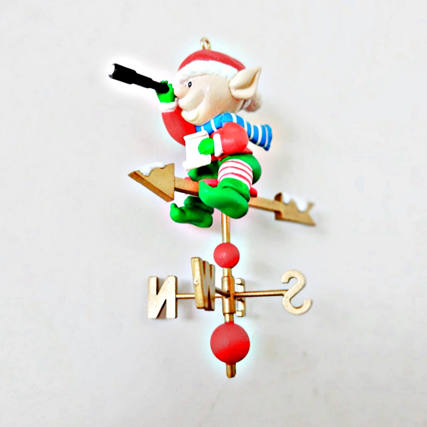 Noma Ornamotion Elf on Weather Vane Rotating Ornament Christmas