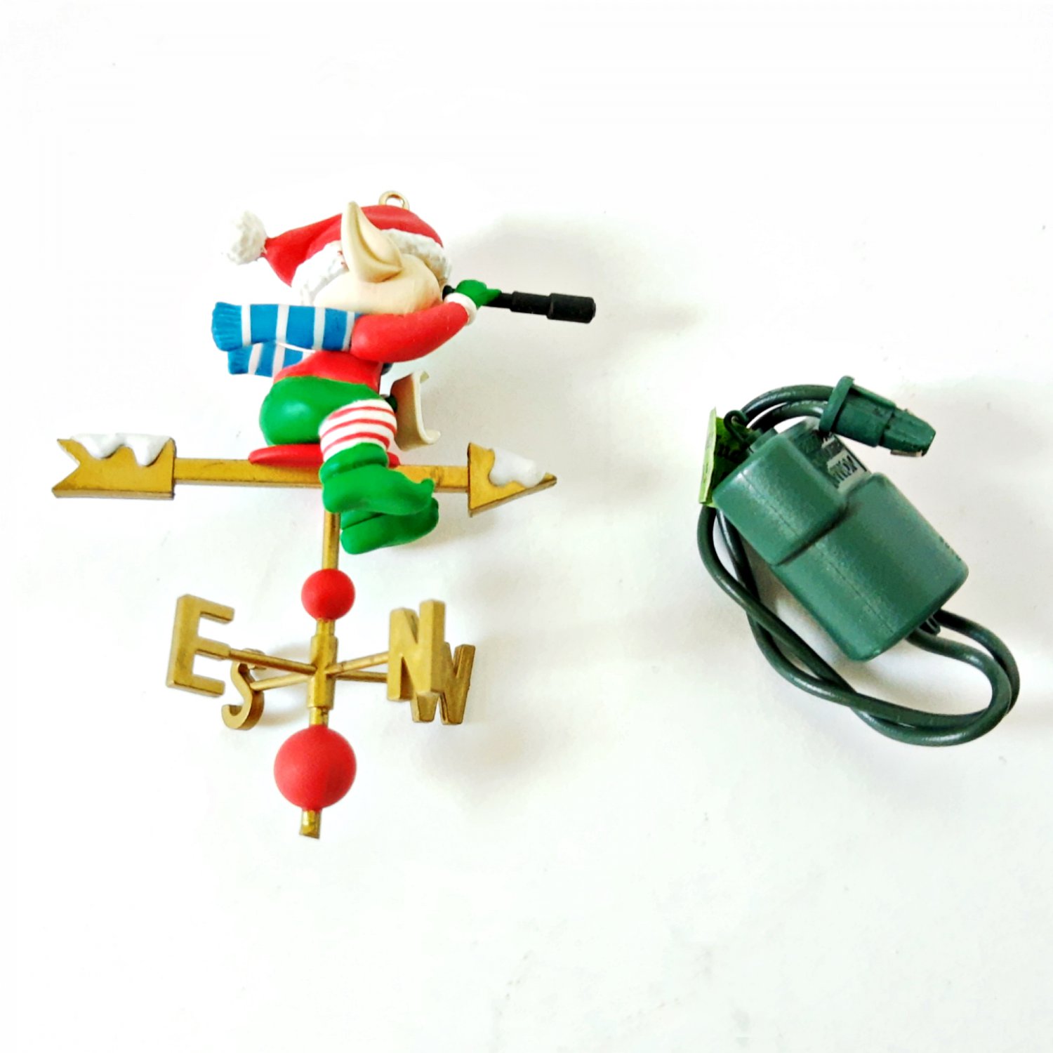 Noma Ornamotion Elf on Weather Vane Rotating Ornament Christmas