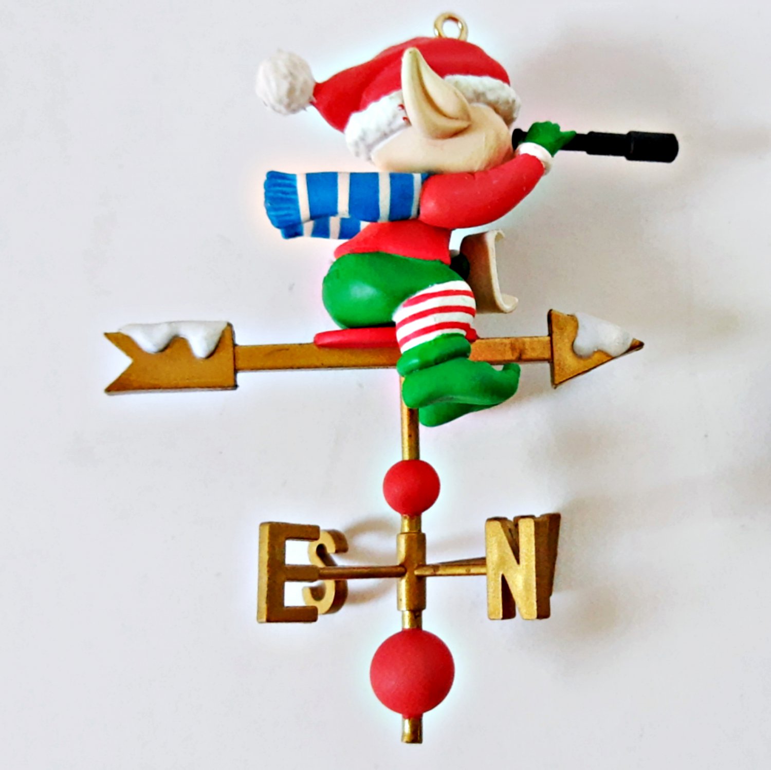 Noma Ornamotion Elf on Weather Vane Rotating Ornament Christmas