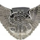 Silver Dollar Sign and Wing Lighter Belt Buckle
