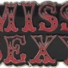 Miss Sexy Black and Red Enameled Belt Buckle