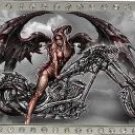 Tattoo Johnny Licensed Angel Of Death Chopper Rhinestone Belt Buckle