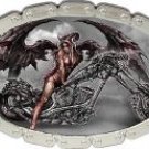Tattoo Johnny Angel Of Death Chopper Oval Chain Belt Buckle