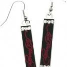 Ed Hardy Logo Crystal Earrings, Brand New